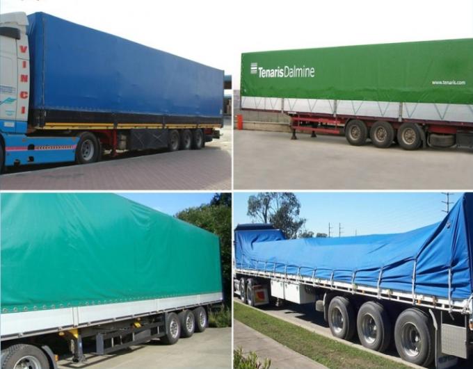 Tissu bleu ignifuge 14oz de bâche de PVC 1680D à 42oz/à Sqm pour des couvertures de camion