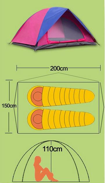 Anti- tente de camping UV non-toxique de 2 pièces avec des matériaux de protection de l'environnement