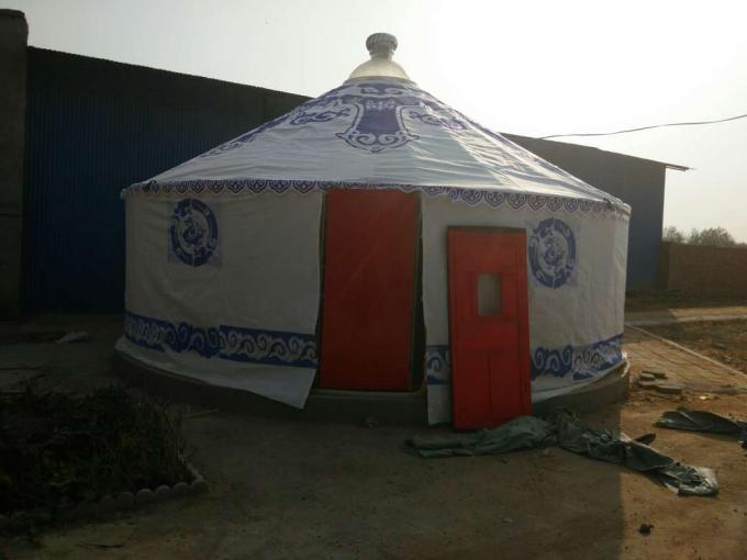Tente de Yurt de mongolian formée par cercle avec le ver - empêchant le bambou se déclenche le matériel