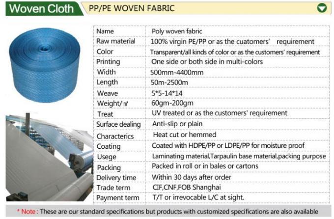 Bâche imperméable de polyéthylène de feuille de bâche de PE de stratification du textile tissé +HDPE de HDPE