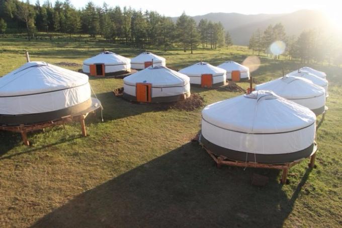 30 mètres carrés de mongolian traditionnel de luxe Yurt avec la soudure à haute fréquence