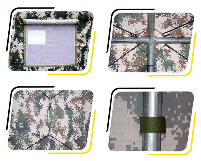 Camouflage militaire ignifuge de tente d'armée avec le fil en nylon renforcé