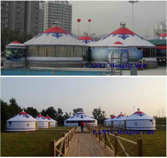 Tente de luxe de Yurt Ger de mongolian de partie extÃ©rieure de dÃ´me