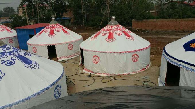 Tente peinte de Yurt de mongolian de cadre en acier/tente ronde Yurt avec la structure en bambou