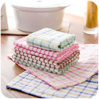 Pink / Blue British Grid Kitchen Tea Towels , 27 × 27cm Hand Towels For Kitchen 